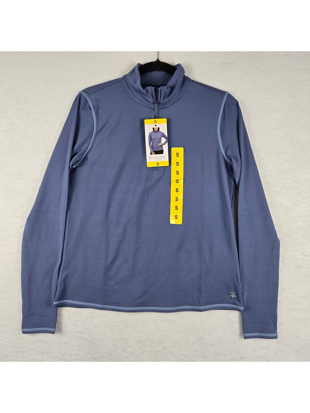 Soybu Women's Blue Long Sleeve Pullover Size Small Activewear Fitness Top